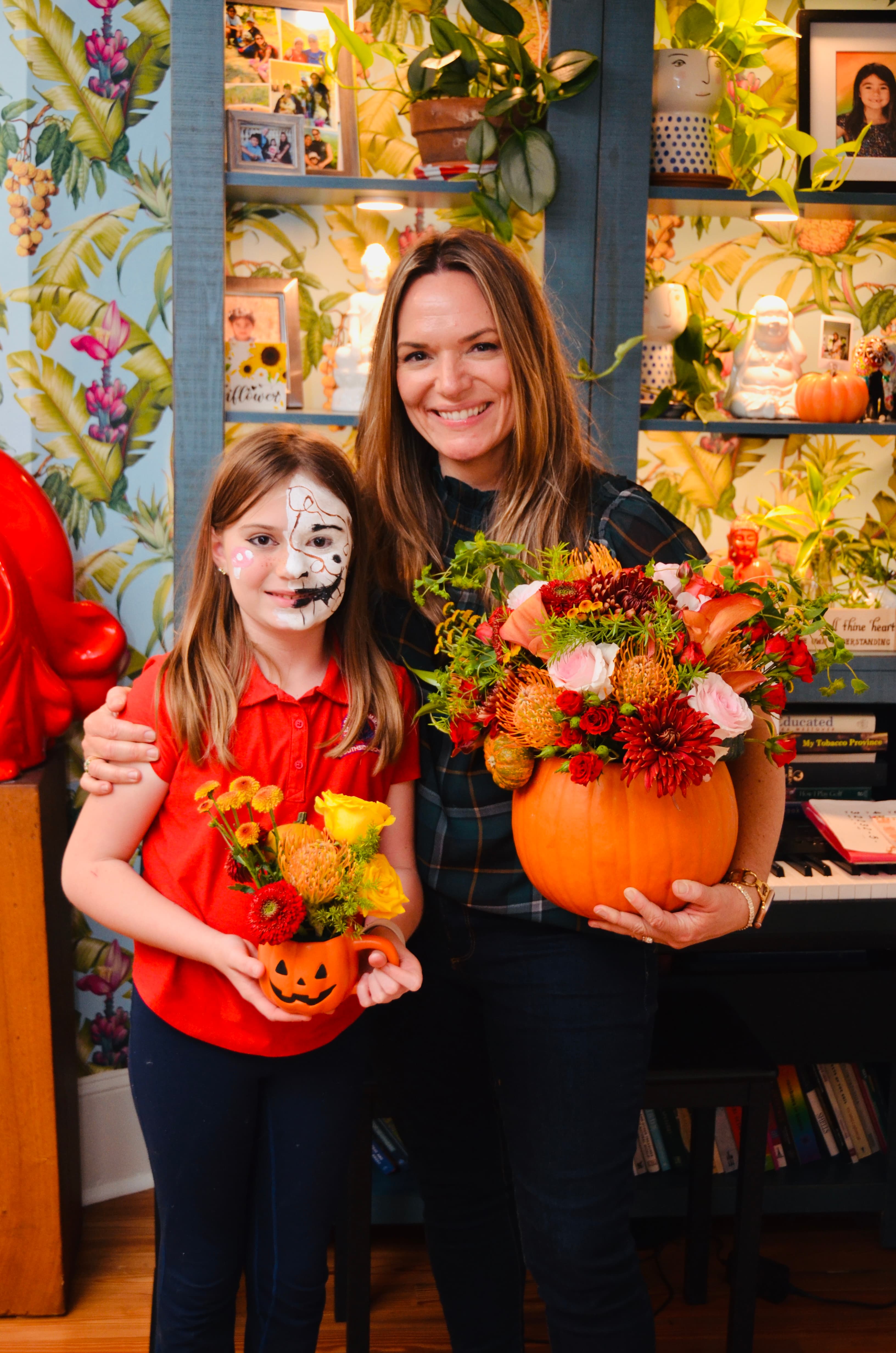 Jessie at a flower arranging workshop